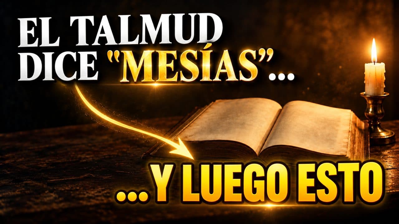 Una página del Talmud con el texto «El Talmud dice Mesías… y luego esto»